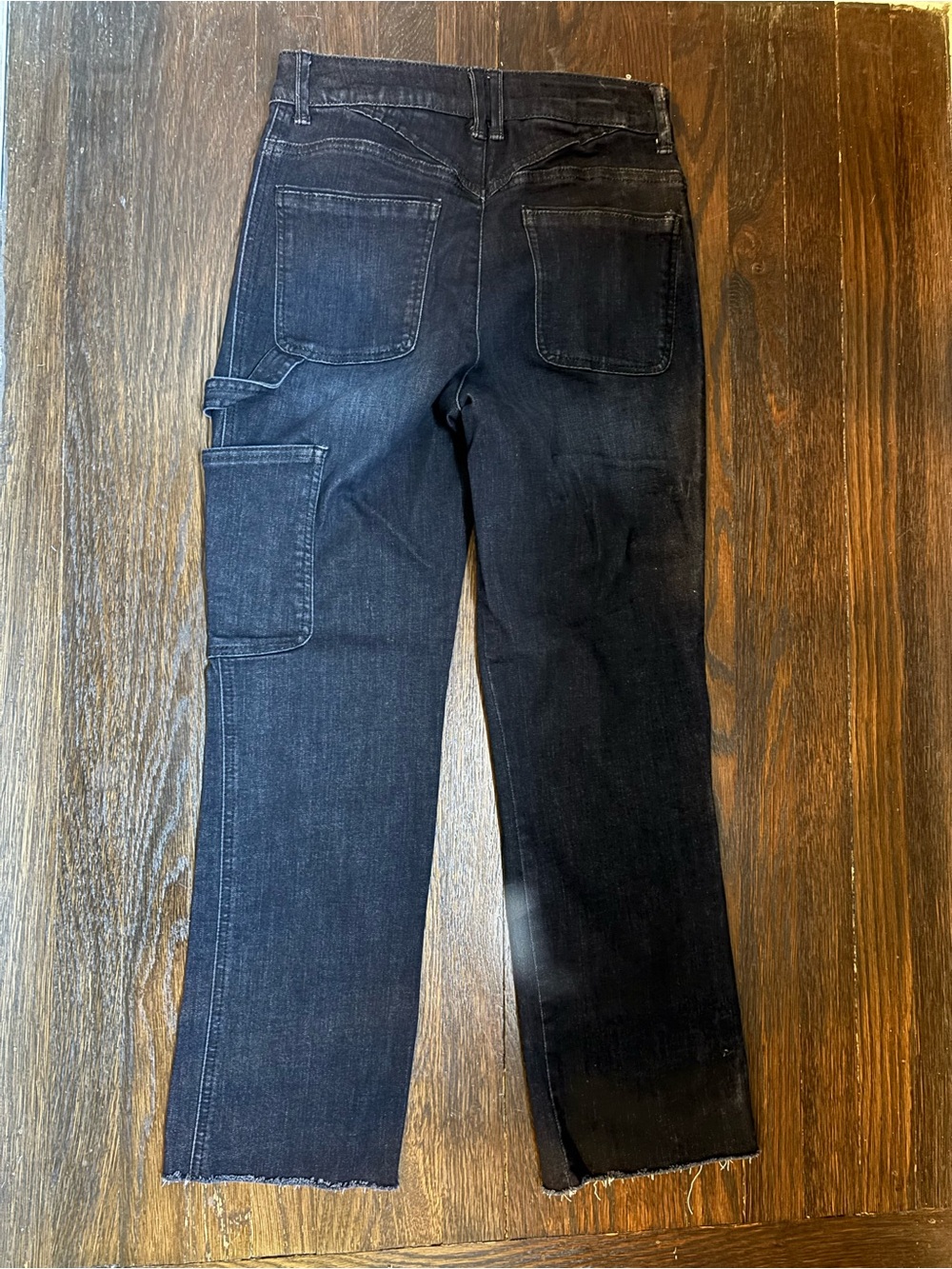 Democracy AB Tech Women’s Dark Blue Utility Jeans Sz 2 Crop Raw Hem - Picture 3 of 8